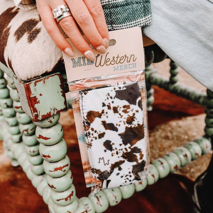 The Front Porch Label - Wholesale Drink Huggers & Koozies - Mooving On Brown Cowhide Print Tall Coozie 2-Pack