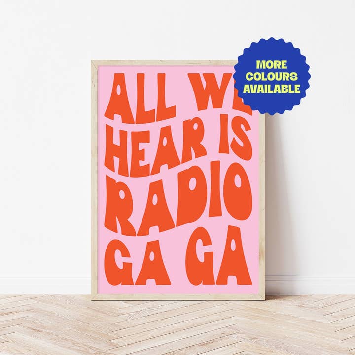 Radio Ga Ga | Wall Art Print for wholesale by Bored At Work Studio