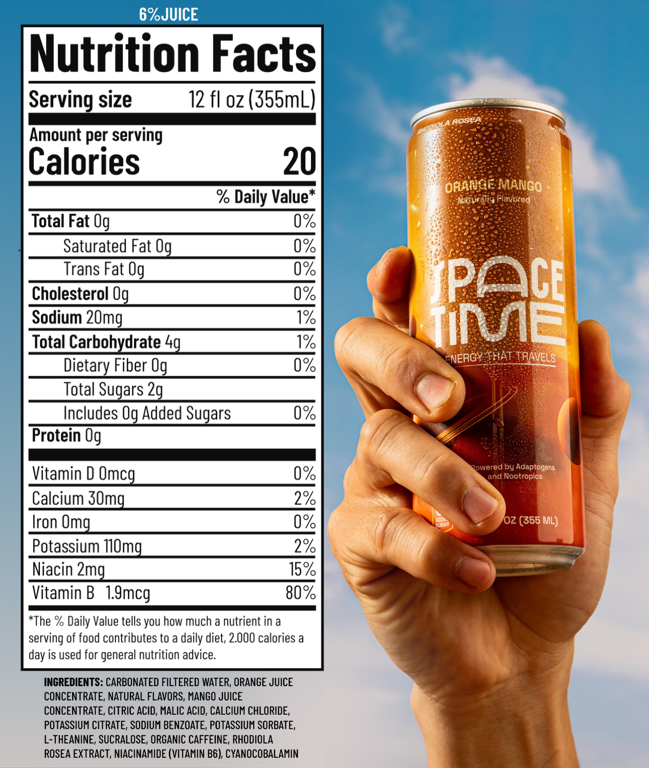 SpaceTime - Wholesale Sports/Energy Drink - ORANGE MANGO - (12 Pack)1