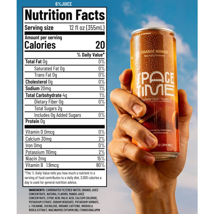 SpaceTime - Wholesale Sports/Energy Drink - ORANGE MANGO - (12 Pack)1