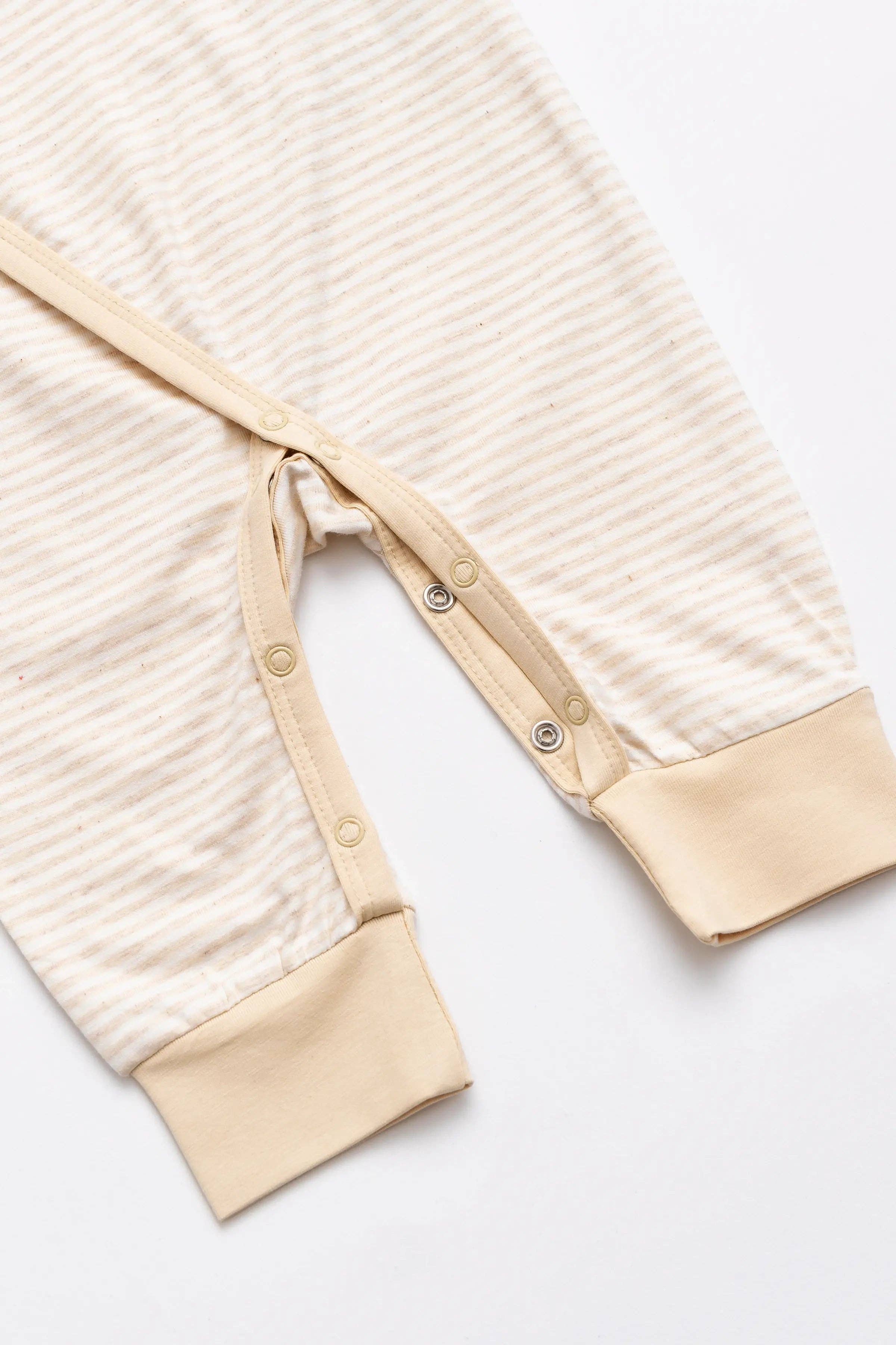 Monica + Andy - Wholesale Jumpsuit - Baby - Kimono Tie One-Piece_Cream Heather French Stripe2