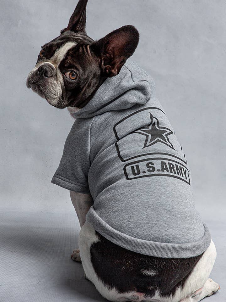 Hunde-Fleecejacke mit Kapuze der US-Armee für den Großhandel von PAWZ