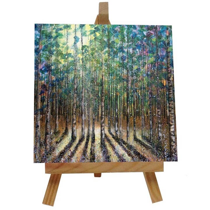 Emily Ward Art – wholesale Dekorativt bordsobjekt – Lees Trees Kakel med staffli