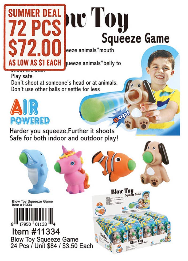 Puka Creations - Wholesale Classic Toy - Kids - Blow Toy Squeeze Game