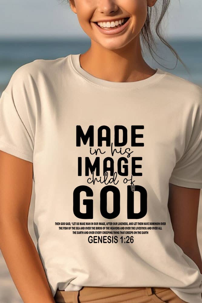 Top Avenue - Wholesale Screen Printed T-Shirt - Women's - Made in His Image Child Of God, Unisex Round Neck T-Shirt17