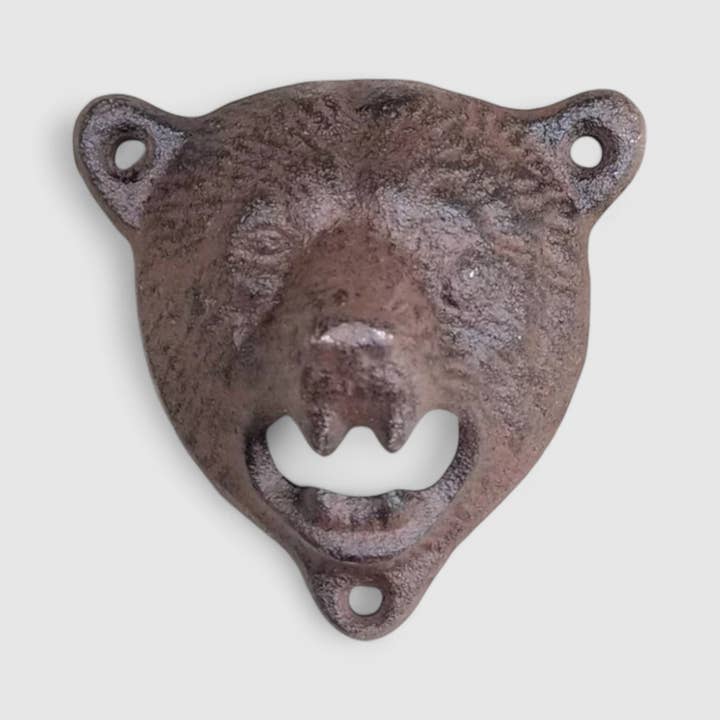 Iron & Blossom - Wholesale Bottle/Wine Opener - Rustic Cast Iron Bear Bottle Opener, Lodge-Style Bar Accessory1