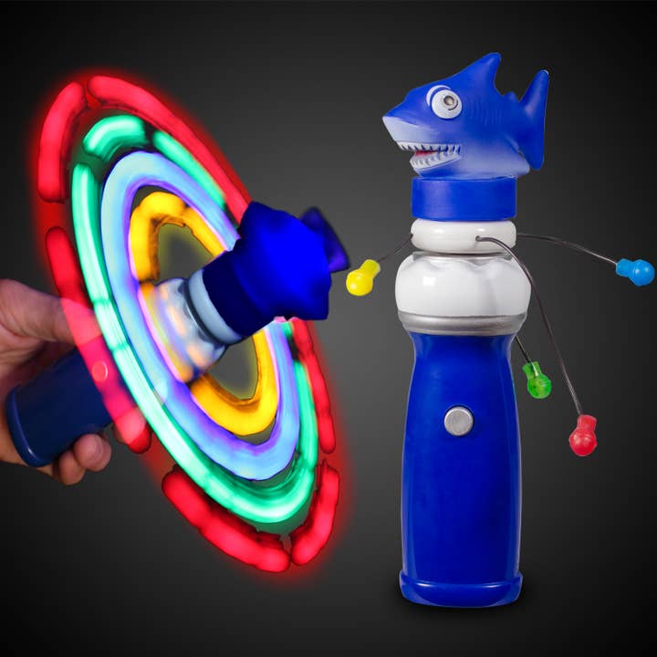 LED Shark Galaxy Spinner - Flashing Light-Up Toy for wholesale by Windy City Novelties