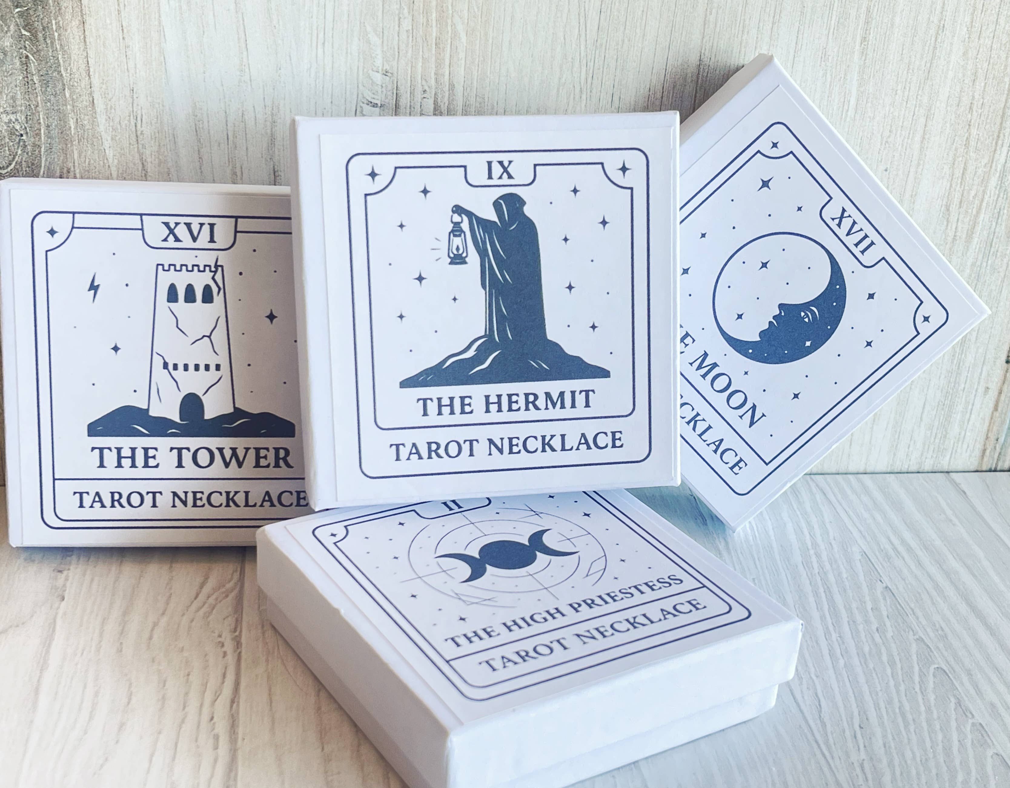 Rage Gems & Jewelry – Colar pingente/pendente por atacado – Colar de cartas de tarô do eremita7