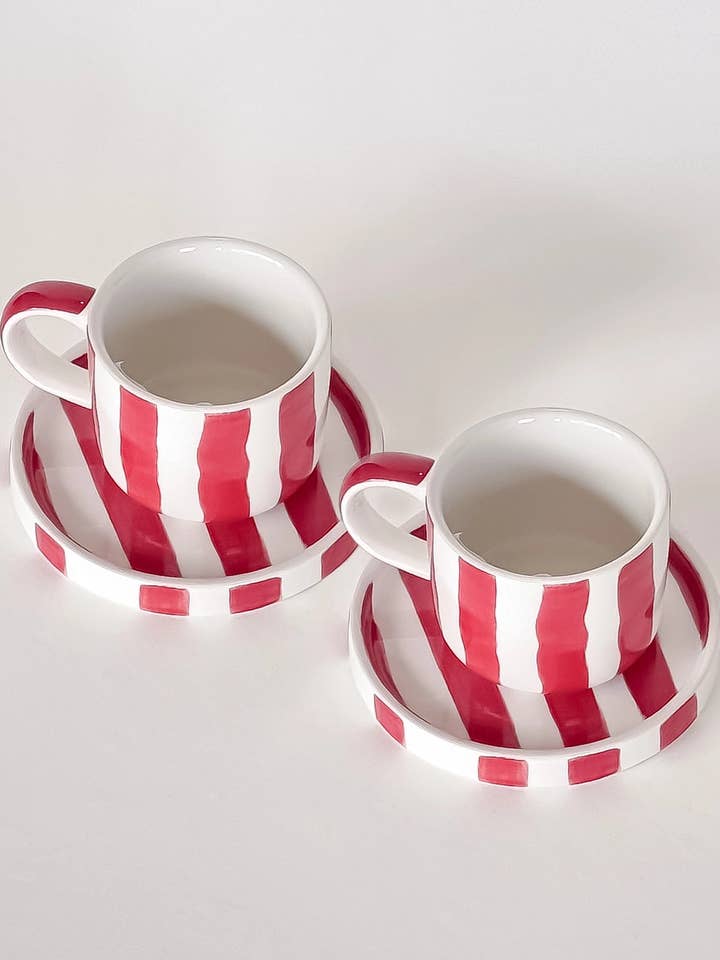 Espresso Cup Set - Red for wholesale by Garden State Candles