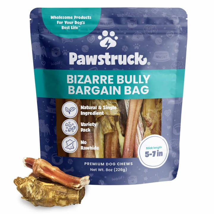 Pawstruck - Wholesale Pet Treats - Dog - Bizarre Bully Stick Bargain Bag