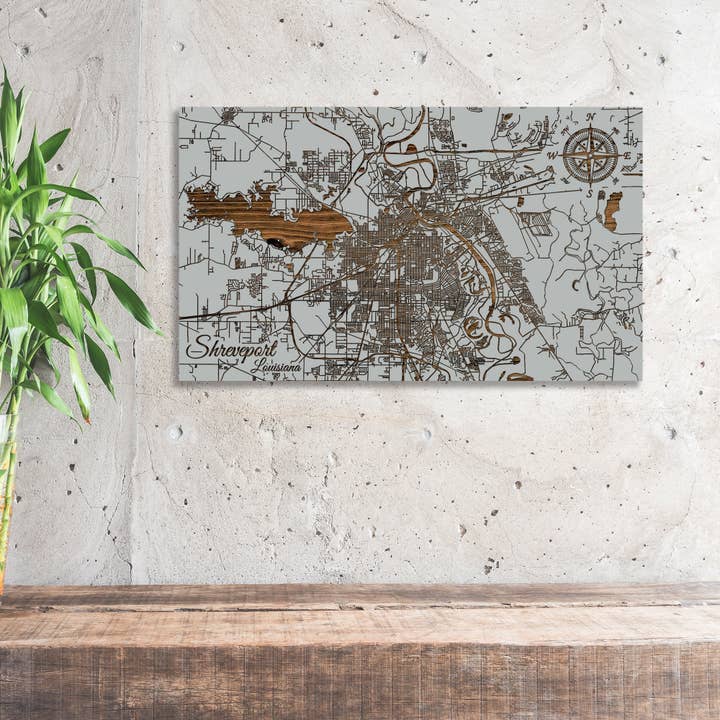 Fire & Pine - Vente Cartes - Louisiane : plan des rues de Shreveport2