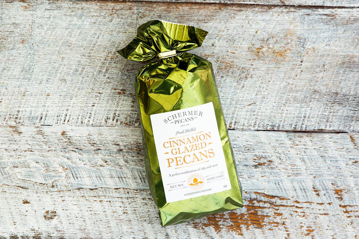 Schermer Pecans - Wholesale Nuts - CINNAMON GLAZED PECANS - Georgia Grown - 12 Foil Bags/Case2
