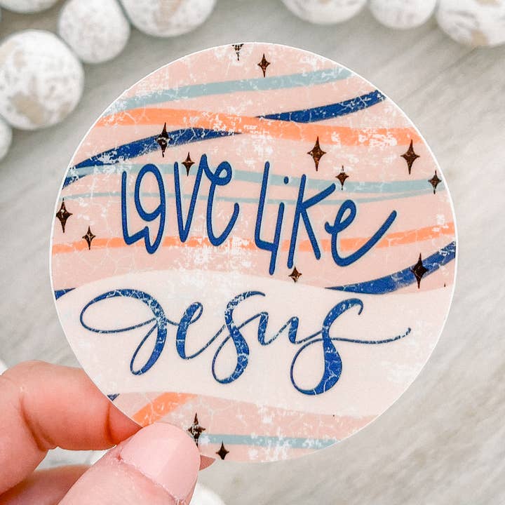 Love Like Jesus Vinyl, Sticker, 3x3 in. voor wholesale door Savannah and James Co