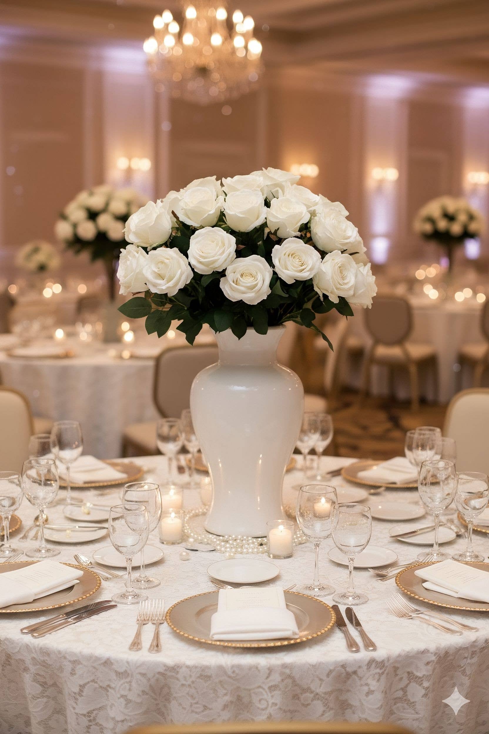 Larksilk - Wholesale Artificial flowers - 27" Real Touch Candle White Rose Artificial Flower5