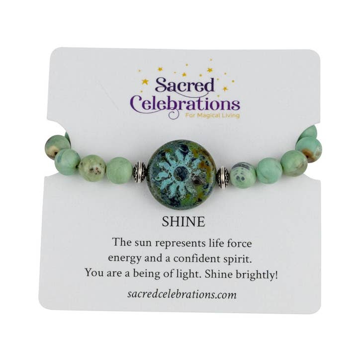 Verde Terra Agate Sun Bracelet for wholesale by Sacred Celebrations