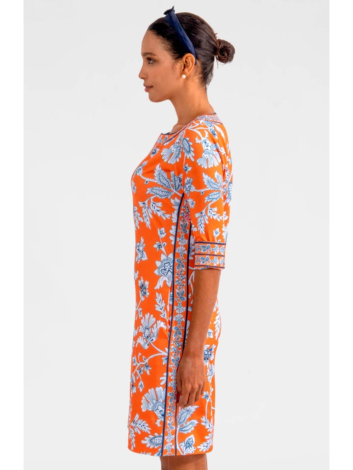 Gretchen Scott LLC - Wholesale Dress - Women's - Split Neck Dress - Stunning Stippling