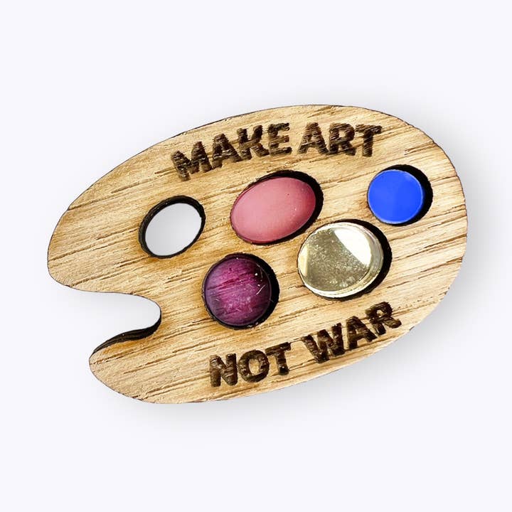 Protest pin Make art not war for wholesale by All Things We Like