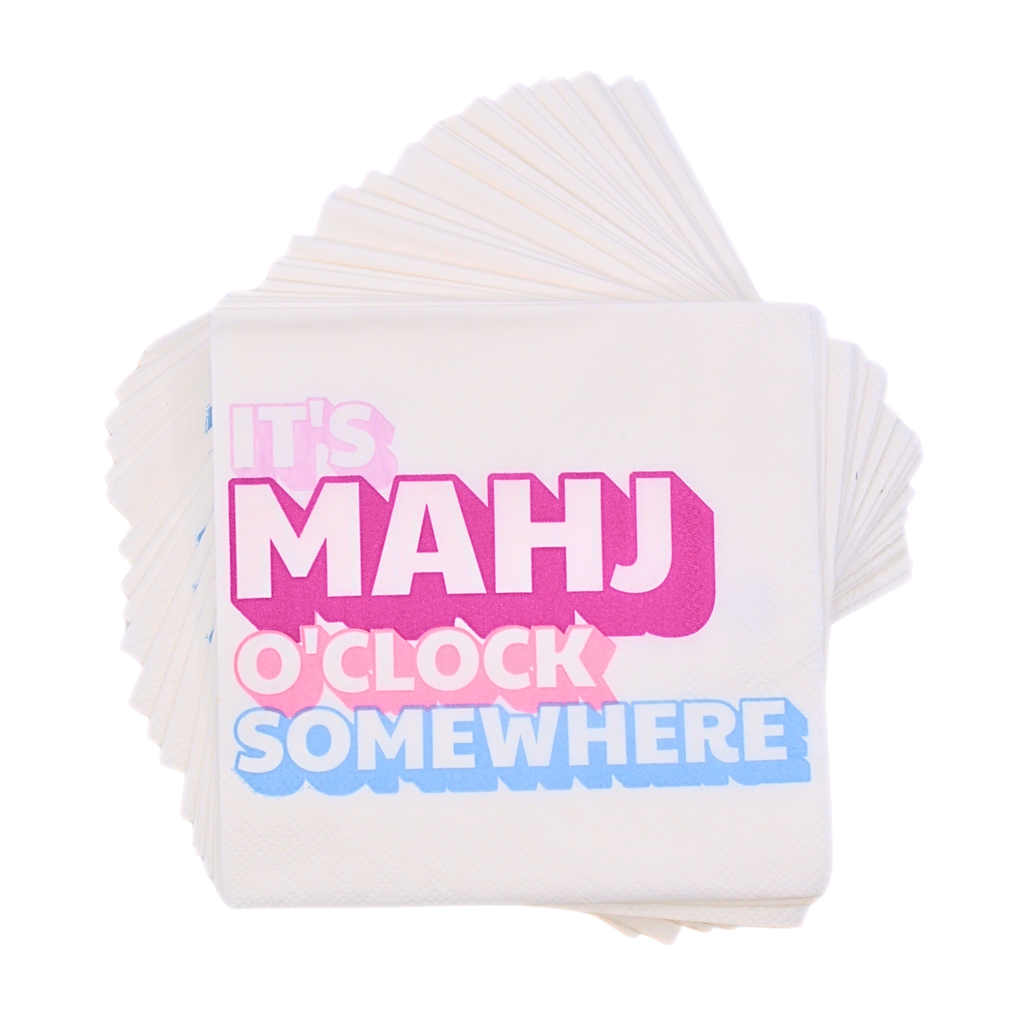 Middle & Main Mahjong – Engroshandel Engangsserviet – "Det er Mahj O'Clock et eller andet sted" Cocktailservietter1