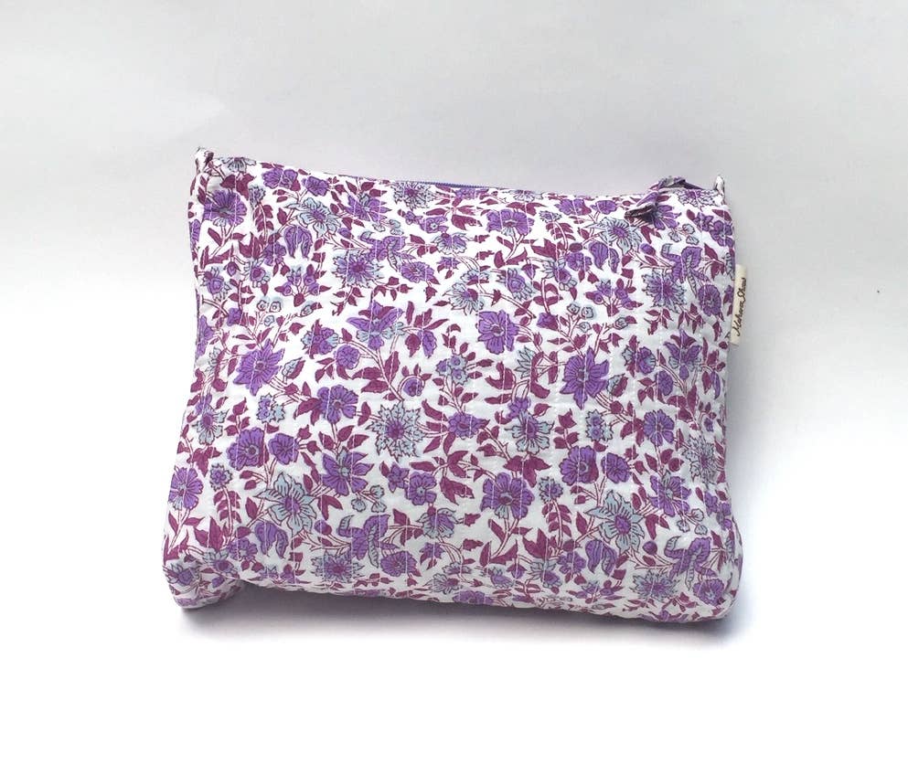 Mehera Shaw – wholesale Make-up/cosmetic bag – Cosmetics Bag - Compact - Quilted Hand Block Print Cotton17