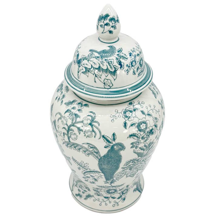 Galt International Company – wholesale Decorative jar – Blue & White Chinoiserie Ceramic Jar 18"3
