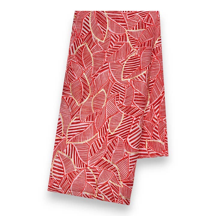 Lili Scarves (US Duty Free) – Engroshandel Tørklæde - Dame – Sommerhalstørklæde med monokromt bladprint3