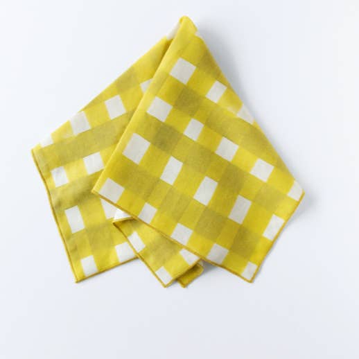Yellow Cross-Hatch Napkin for wholesale by Goldie Home