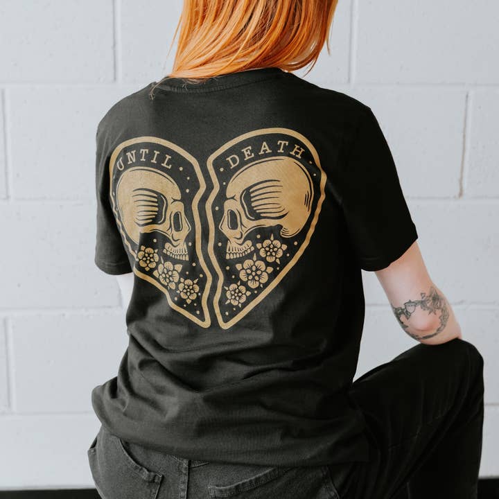 UNTIL DEATH - BLACK SHORT SLEEVE UNISEX T-SHIRT for wholesale by Thirteen Supply Co