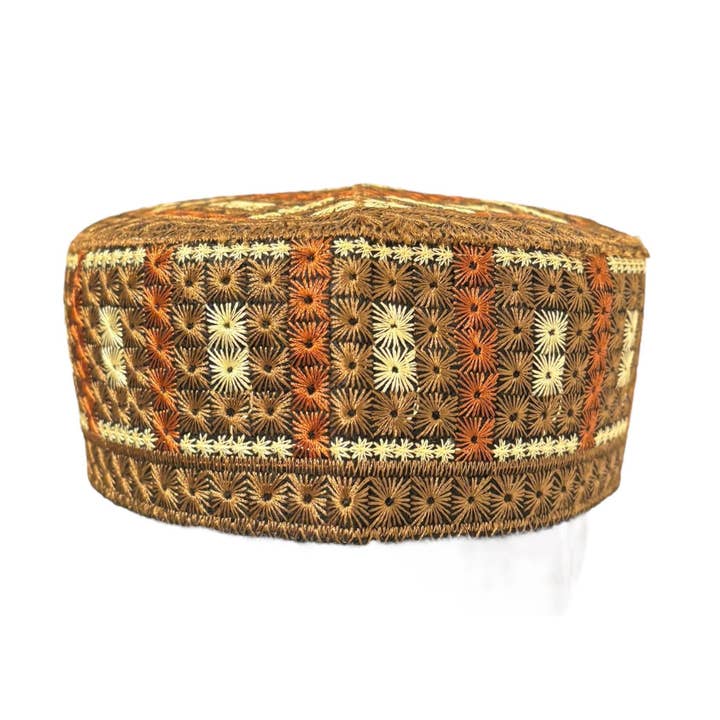 Turkish Kufi Artist Round Hat with Tiny Holes (Size 58 cm) for wholesale by Vintage Dreamz