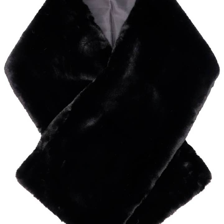 Cap Zone - Vente Châle – femme - Étole châle luxueuse en fausse fourrure doublée satin