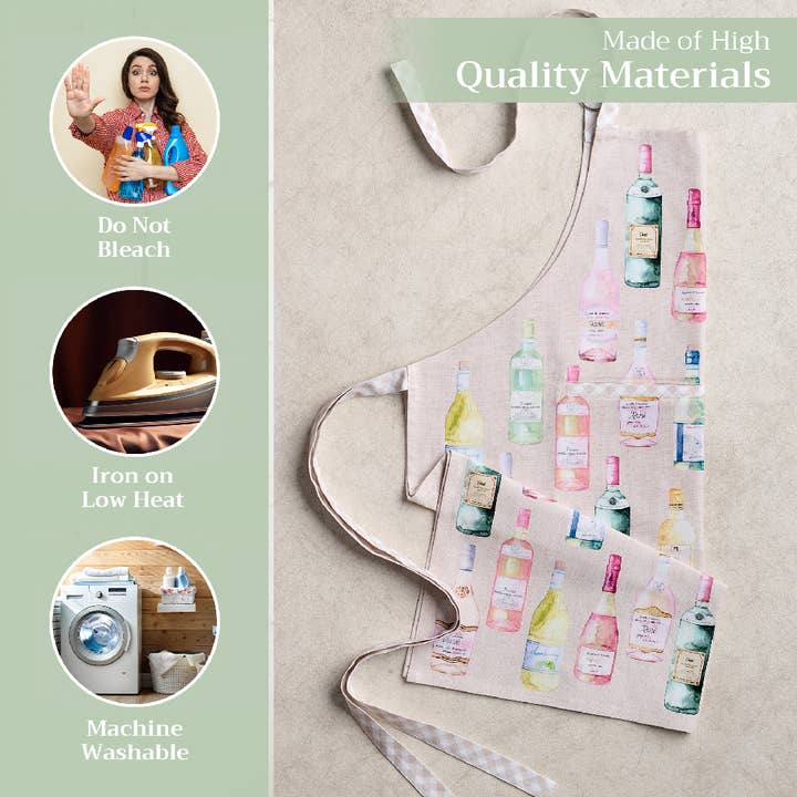 Maison d'Hermine - Wholesale Apron - Wine Apron 100% Cotton Adjustable Neck Long Ties