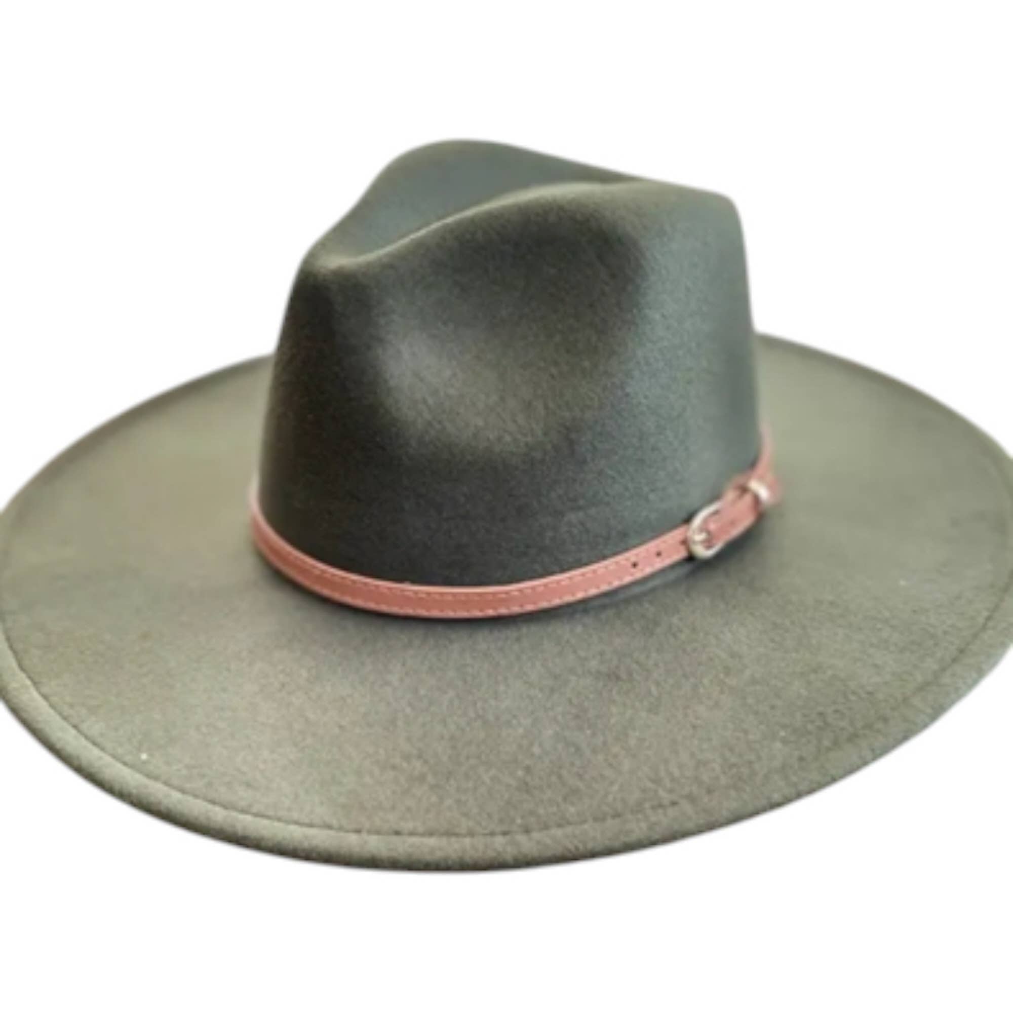 Portia Hat – wholesale Fedora - Unisex – Classic Wide Brim Felt Fedora with Leather Buckle Band8