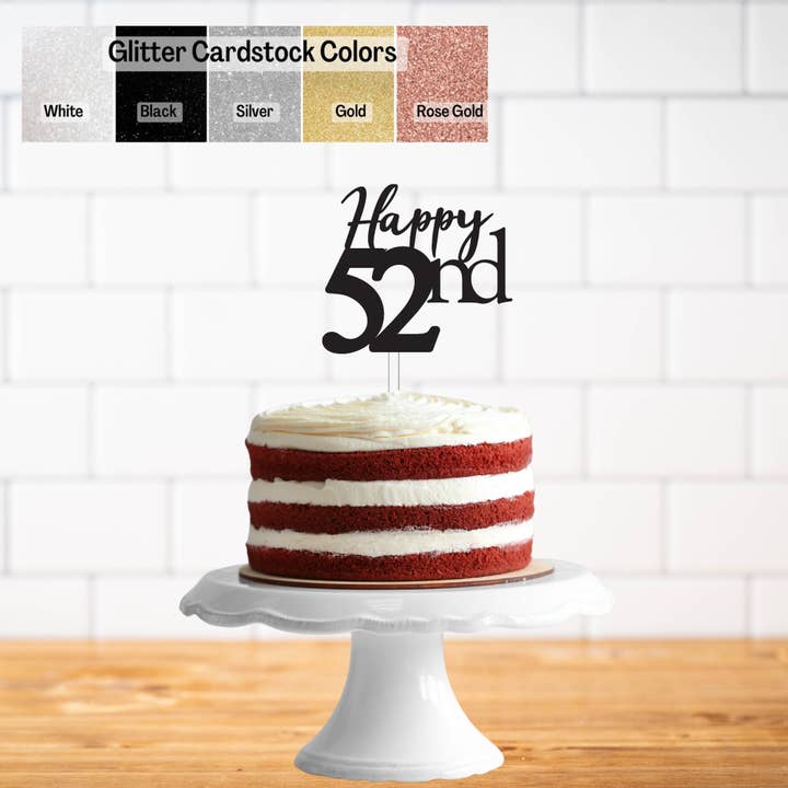 Glitter Number Birthday Cake Topper Ages 51-60 for wholesale by K Bromell Design