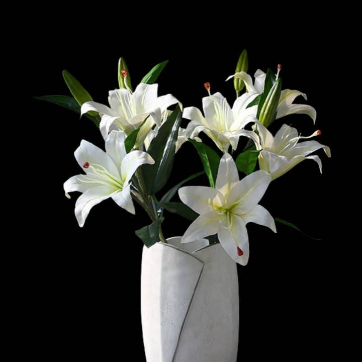 ACNITE(We cover U.S. import duties) - Wholesale Artificial flowers - Artificial White lily flower, Real Touch lily,faux flowers3