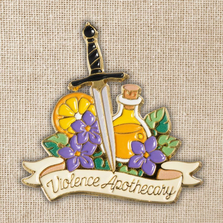 Violence Apothecary Enamel Pin | Fourth Wing for wholesale by Kingdom of Threads