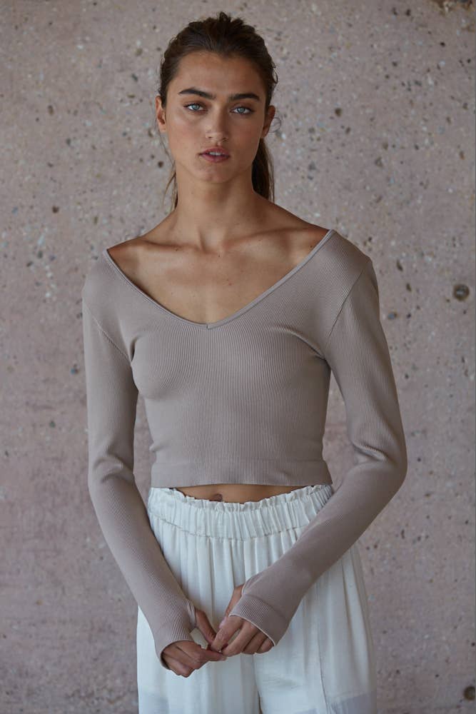 By Together - Wholesale Knit Top - Women's - S1158N | DOUBLE V NECK TOP4