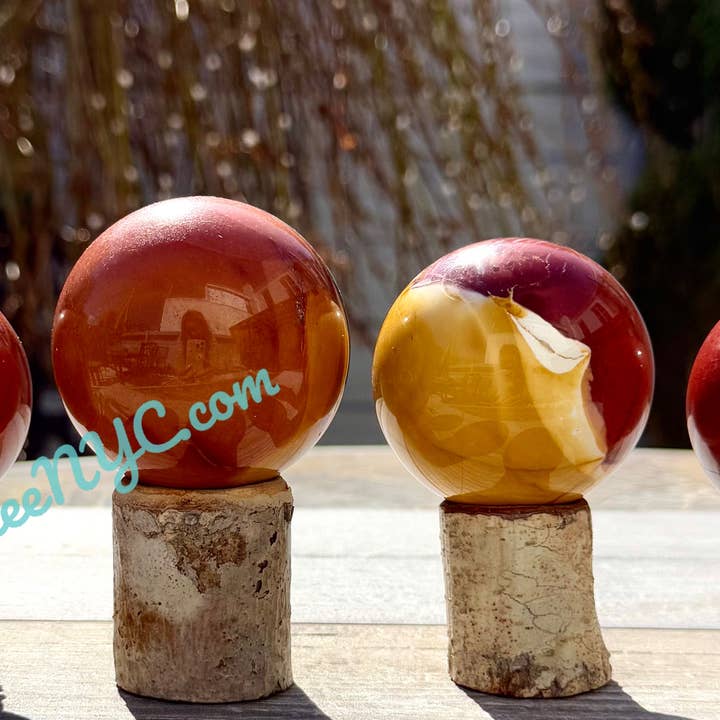 KayleeNYC - Wholesale Spiritual Stone/Crystal - 4-6 Pcs Natural Mookaite Sphere Crystal 2.9-3 lbs2