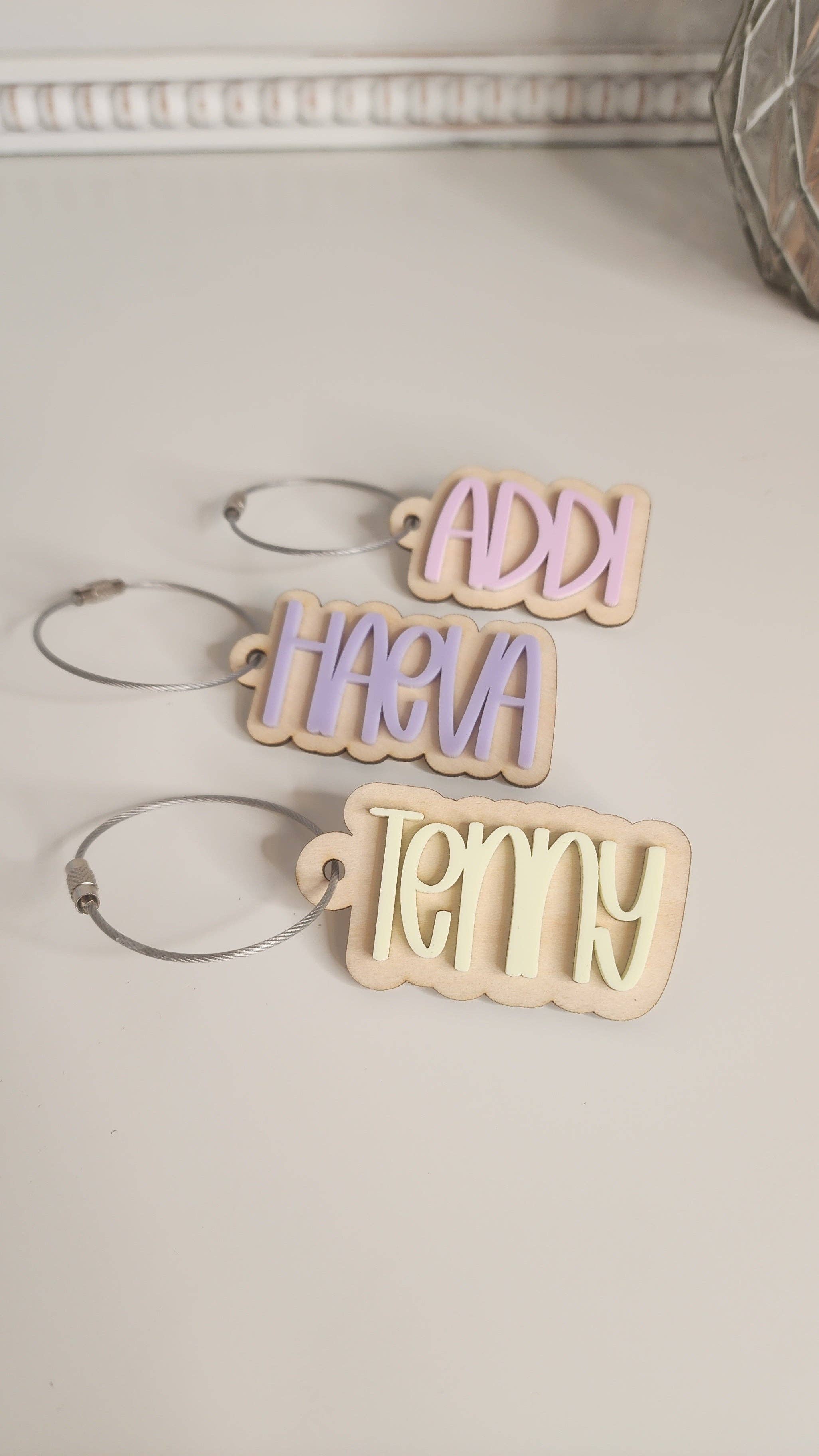 Chelsea Brandt Creations - Wholesale Purse/Bag Accessory - Women's - Back Pack Name Tag - Wood0