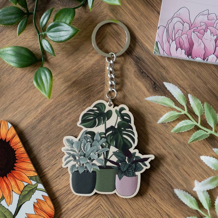 Krukväxter Nyckelring för wholesale av Hayley Jade Design Studio