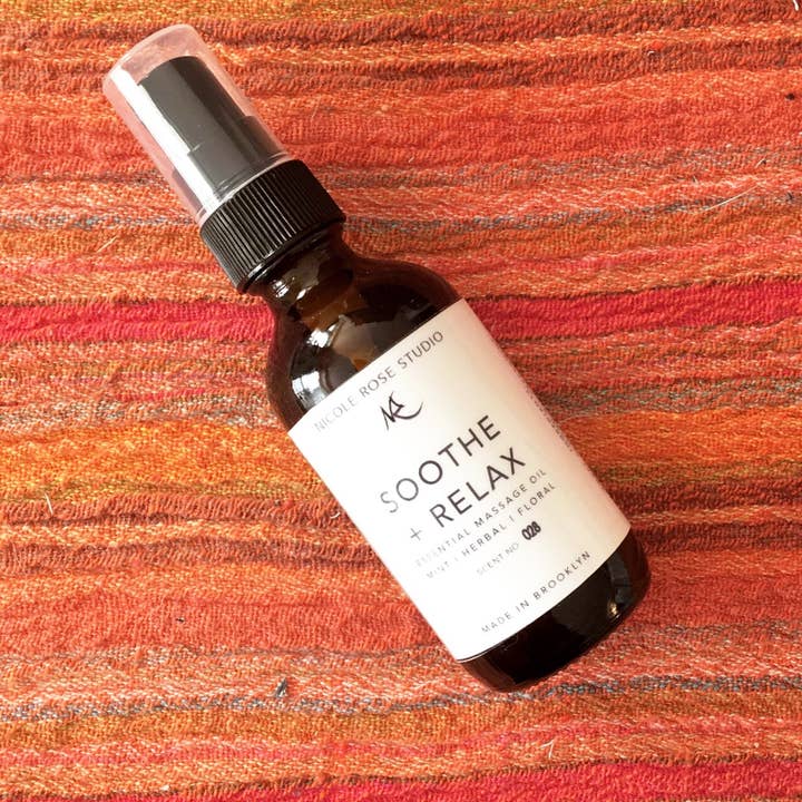 Soothe + Relax Body + Massage Essential Oil for wholesale by Nicole Rose Studio