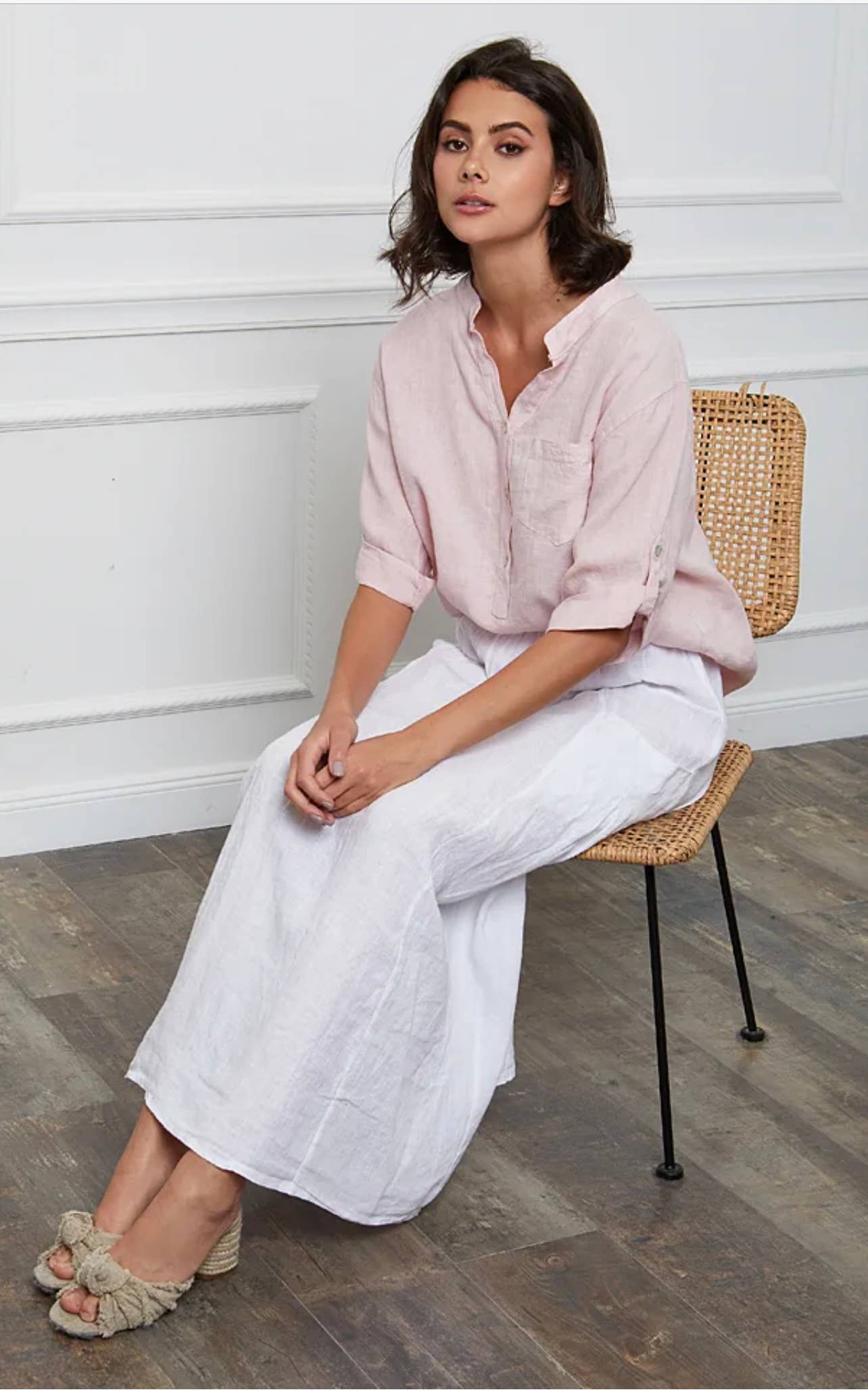 LÉA & LUC - Wholesale Button Down Shirt - Women's - 100% Linen Blouse REF. 636726