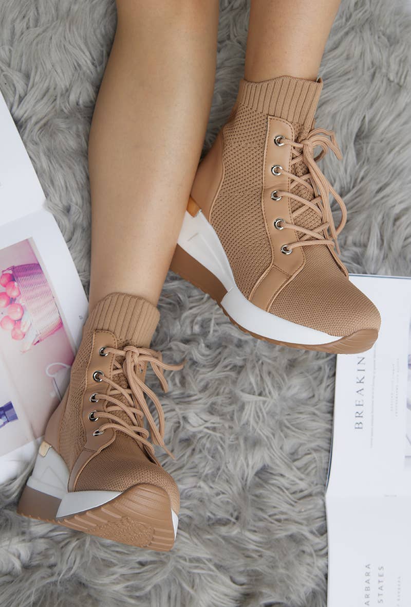 LADY GLORY - Wholesale Athletic Sneakers - Women's - Women's wedge sock sneakers5