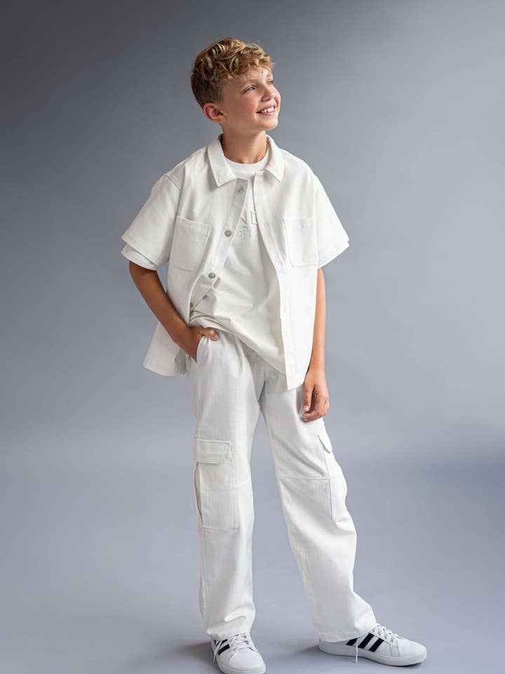 PAREA - Wholesale Button Down Shirt - Kids - Cargo lapel shirt