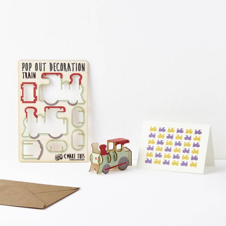 Pop Out Train Greeting Card for wholesale by The Pop Out Card Company