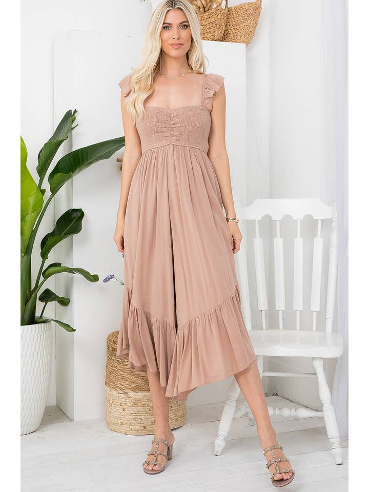 Sweet Lovely by Jen - Wholesale Jumpsuit - Women's - SW401 SOLID SMOCKED JUMPSUIT27