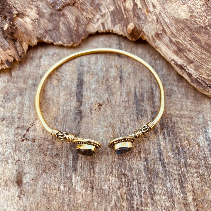 Kaali Boutique – wholesale Bangle bracelet – Labradorite Boho Bracelet / Bangle / Brass / Ethnic / Rustic / Bohemian / Hippie / Gypsy / Psy / Chic / Jewellery / Body / Adjustable7