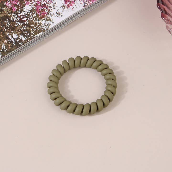 NINEXIS - Wholesale Hair Tie - CWAHA1379_SIMPLE FROSTED PHONE CORD HAIR TIE1