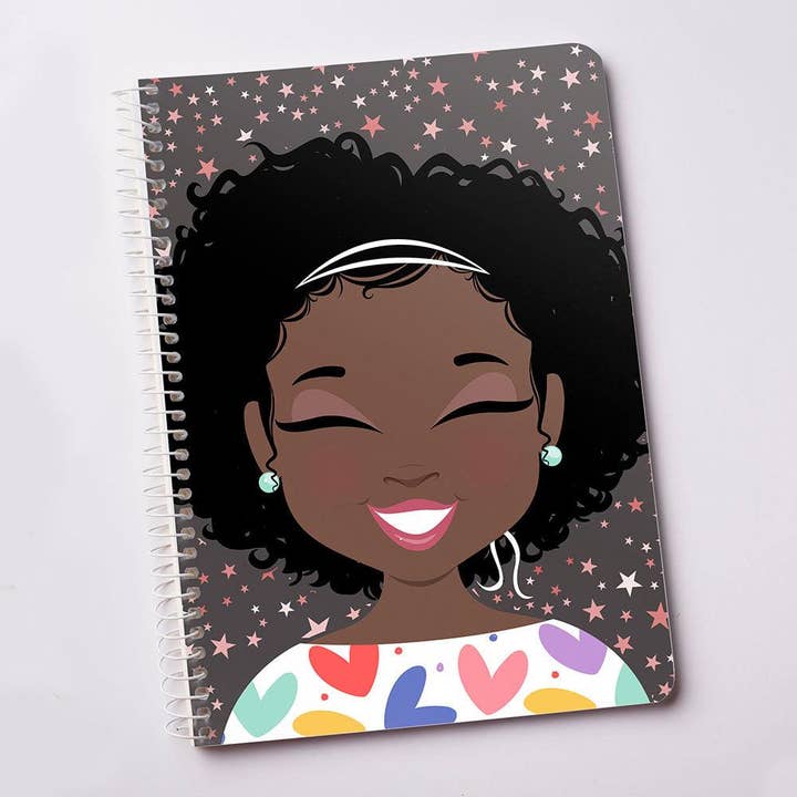 "Miss Melody Midnight" Spiral Notebook for wholesale by The DynaSmiles Stationery