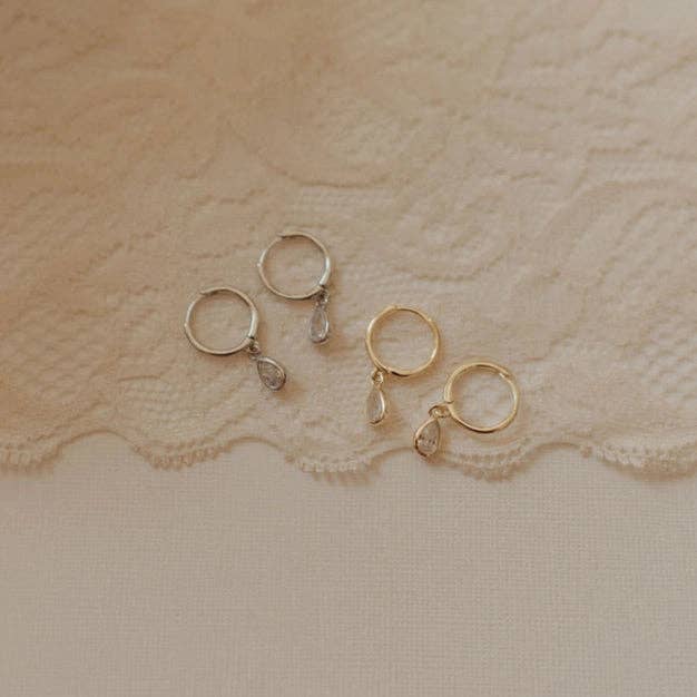 Mauve Jewelry Co. - Wholesale Huggie Earrings - April Raindrop Dangle Hoops7