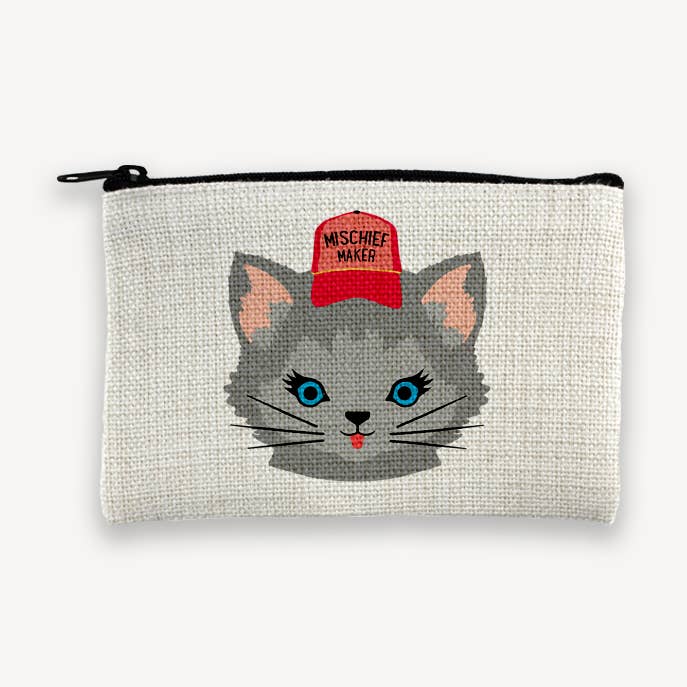 Mischief Kitten - Small Zip Pouch and other Purchase Wholesale kitten pouches. Free Returns & Net 60 Terms on Faire trending on Faire.