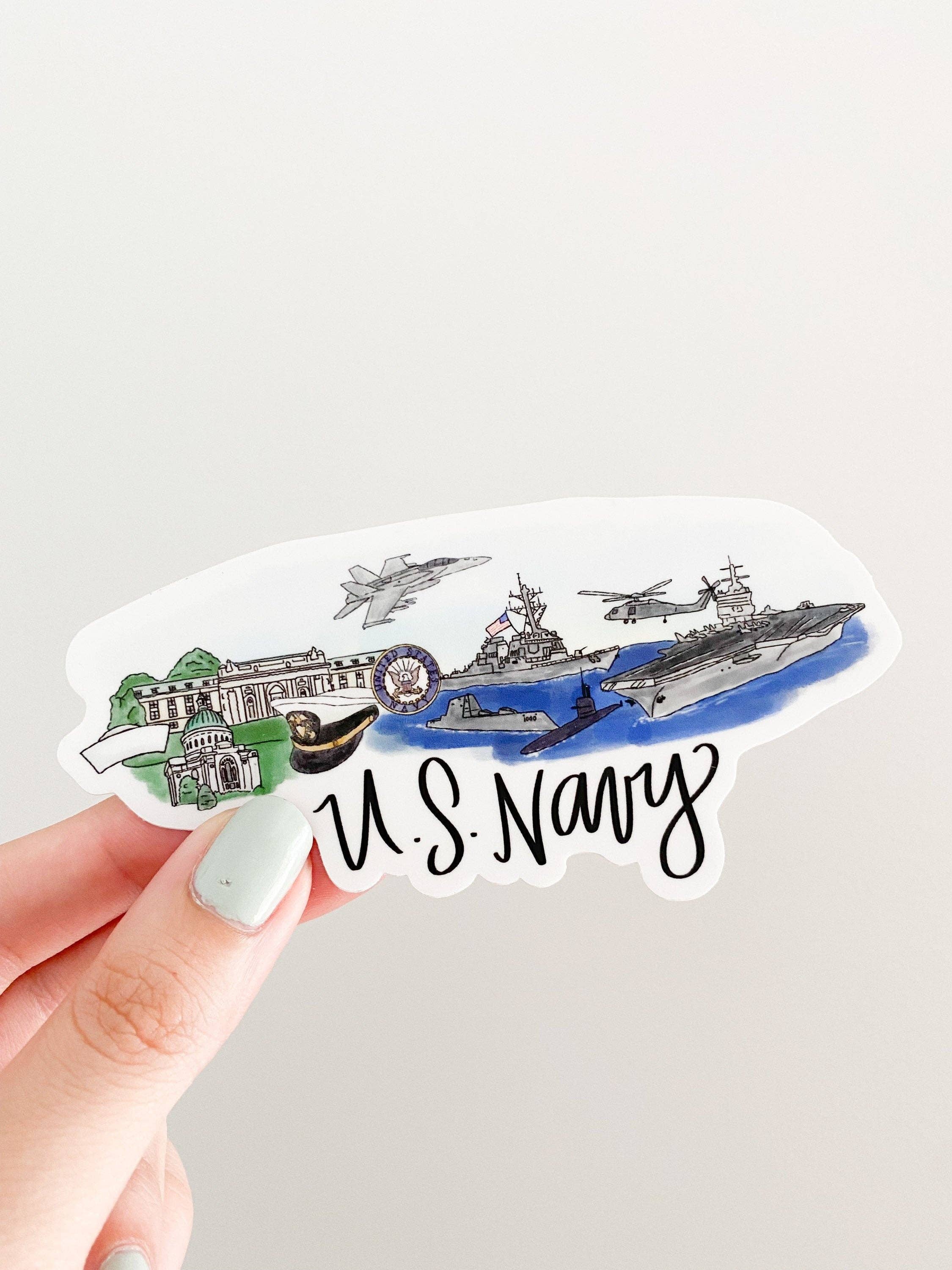 navy Skyline sticker - Large 4.5inx2in for wholesale by Thirteenwinks
